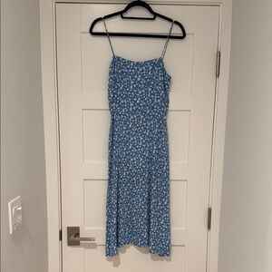 Reformation Floral Blue Spaghetti Strap Dress